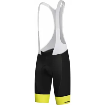 Cyklistické kalhoty RH+ RH+ Hero kraťasy s laclem černo-bílé černo-bílo-žluté velikost L (ECU0327)