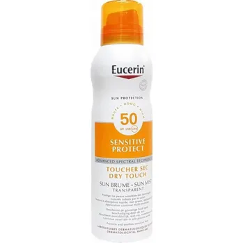 Přípravek na opalování Alkotest EUCERIN Sensitive Protect Transparent Mist opalovací krém SPF50 200ml