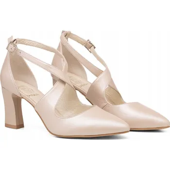 Dámské lodičky Béžové lodičky s pásky na sloupkovém podpatku Iga 36