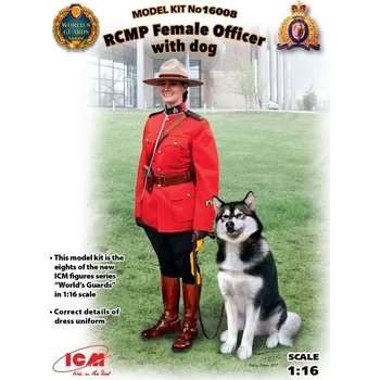 Plastikový model RCMP Female Office with dog (1 fig. + dog) - ICM 16008