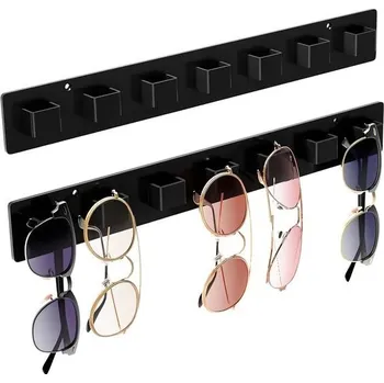 Úložný box GmeDhc 2dílný nástěnný držák na brýle, držák na 7 sklenic, akrylový stojan na brýle/organizér na