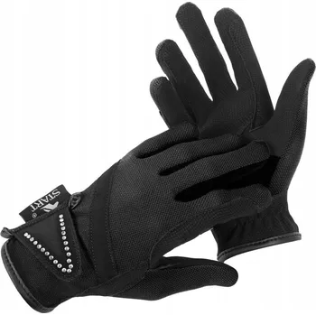 Jezdecké rukavice Jezdecké rukavice START Mindanao letní s kamínky černé XS