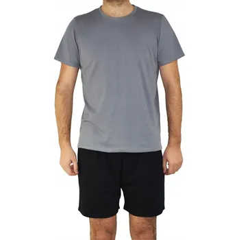 Pánské pyžamo Krátké pánské pyžamo z lehké bavlny s šortkami, pohodlné, klasické, elegantní, velikost L