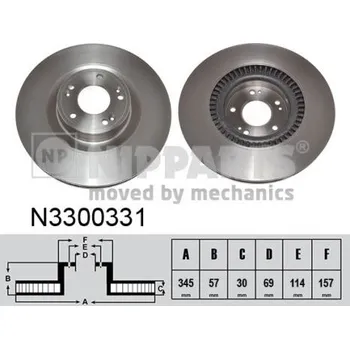 Brzdový systém Brzdový kotouč NIPPARTS N3300331