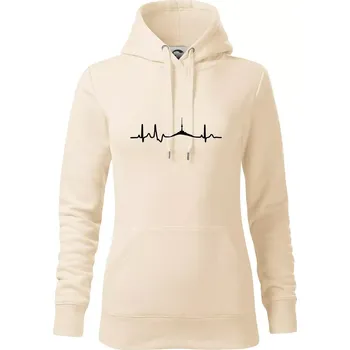 Dámská mikina Ekg Jeseníky - Mikina dámská Cape s kapucí - M ( Mandlová )