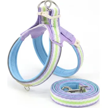 Postroj pro psa Sada postroje pro domácí mazlíčky + vodítko (Fialová + růžová) M