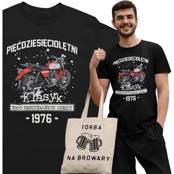 Pánské tričko Tričko dárek k 50. narozeninám 1976 Klasika PRL Jawa 350 taška