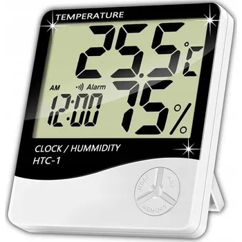 Hodiny ČITELNÉ LCD HODINY budík teploměr vlhkoměr 2v1 BATERIE V BALENÍ