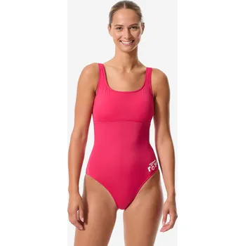 Dámské plavky DECATHLON Dámské jednodílné plavky Heva limitovaná edice „Sportujme v růžové“ 48 RŮŽOVÁ