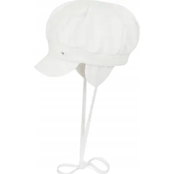 Čepice Bílá letní čepice s kšiltem na zavazování ke křtu Döll, vel. 39