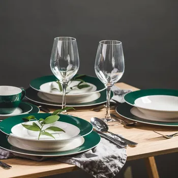 Jídelní set Jídelní servis Aura Green 60-dílů AMBITION DA-45571