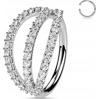 Náušnice Trojitý stříbrný kroužek do chrupavky ucha (helix, daith) - náušnice u145