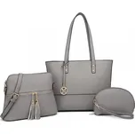 3-dílná sada tašek - shopperka, crossbody kabelka a kosmetička Miss Lulu Valeria - šedá LG2023-GY