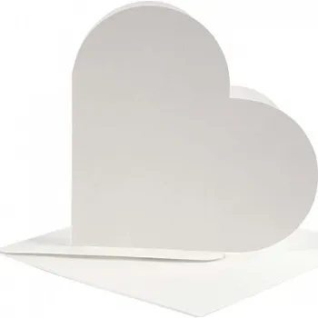 Creative PAPÍROVÉ PŘÁNÍ S OBÁLKOU ve tvaru srdce - 10 ks v balení, bílé