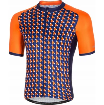 cyklistický dres RH+ Cyklistický dres zeroPassion ORANŽOVÝ/TMAVĚ MODRÝ - XL