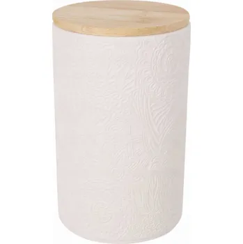 Dóza na potraviny NAVA Keramická dóza s bambusovým víkem, O 10 x 16 cm