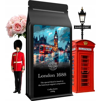 Káva Káva zrnková Arabica Exploro Coffee London black label 1000 g