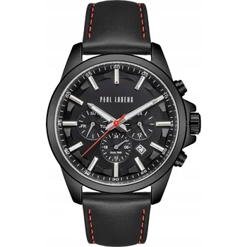 Hodinky PÁNSKÉ HODINKY PAUL LORENS - PL20010A-1A3 Černý řemínek Klasický styl + KRABIČKA