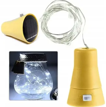 Venkovní osvětlení Korek do láhve, solární světýlka 10 LED, 90 cm. STUDENÁ BÍLÁ