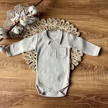 Mamatti Body POLO dětské s dlouhým rukávem béžové, velikost 92