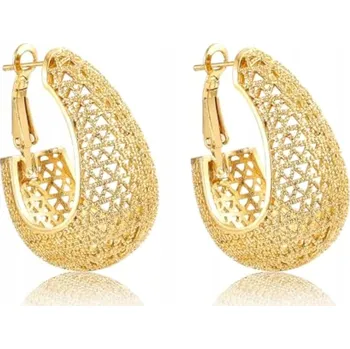 Náušnice Zlaté náušnice kruhy s jantarem 14K pro ženy, moderní, pozlacené 18K zlatem, střední/velké/