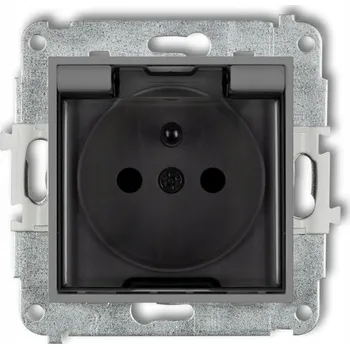 Elektrická zásuvka Elektrická Zásuvka hermetická Karlik Elektrotechnik šedá