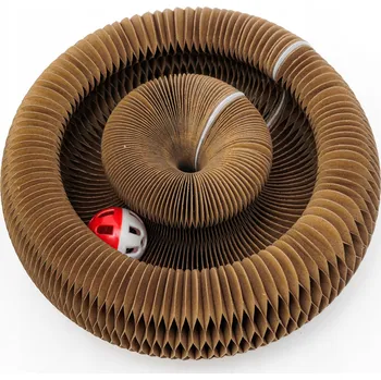 Skládací škrabadlo Pro Kočky Harmonika z kartonu s míčkem na hraní, přenosné