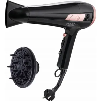 Péče o vlasy Adler AD 2283 Fén na vlasy s výsuvným kabelem - 2400 W + difuzér