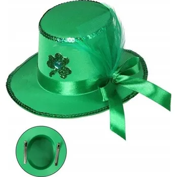 Klobouk Připínací odznak, čelenka, klobouk Svatý Patrik zelený