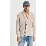 KARDIGÁN GANT WOOL BLEND SHAWL COLLAR CARDIGAN LIGHT BEIGE MELANGE