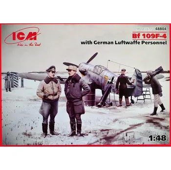 Plastikový model Messerschmitt Bf 109F-4 w/ German Luftwaffe Personnel - ICM 48804