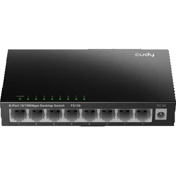 Switch Cudy Síťové linky FS108 Nespravovaný Fast Ethernet (10/100) Černá
