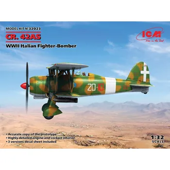 Plastikový model Fiat CR.42AS Italian Fighter-Bomber (3x camo) - ICM 32023