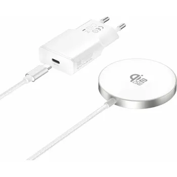 4smarts Bezdrátová nabíjecí sada Qi2/MagSafe-kompa 25W, 1,5 m bílá