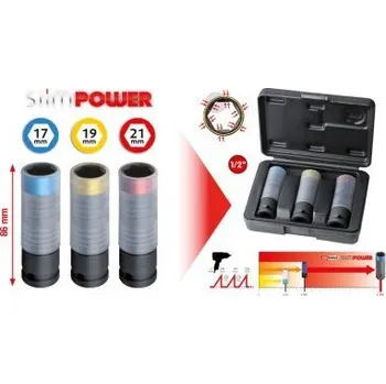 Gola hlavice KS Tools Souprava nástrčných ořechů SlimPOWER Impact, 3dílná, 1/2" 515.0990