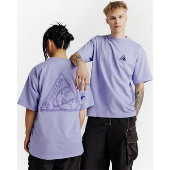 Pánské oblečení DECATHLON Unisex tričko s grafikou Vertigo 76 2XL FIALOVÁ