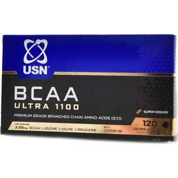 Aminokyselina Kapsle BCAA 1100 mega kapslí 120 kapslí USN 120 g bez příchuti