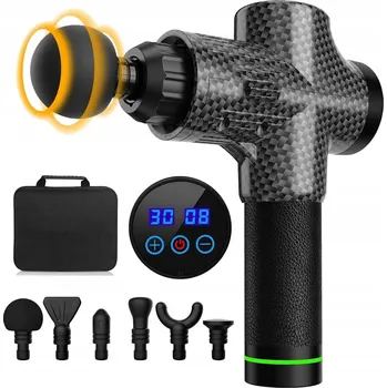 Masážní přístroj MASÁŽNÍ PISTOLE MASÁŽNÍ PŘÍSTROJ NA ZÁDA A TĚLO MASSAGE GUN PRO HANTECH