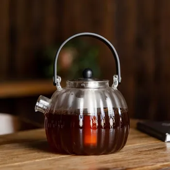 Konvice na čaj VIALLI DESIGN Eva 1 l stříbrná - skleněný čajový konviček s infuzérem