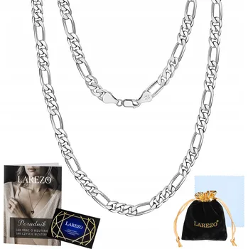 Řetízek STŘÍBRNÝ ŘETÍZEK PÁNSKÝ FIGARO 55cm PLNÝ ITALSKÝ ŘETĚZ 3mm STŘÍBRO 925