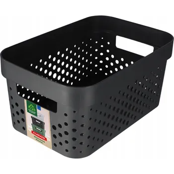 Úložný box Krabička Ažurová nádoba bez víka tmavě šedá 4,5 l Curver