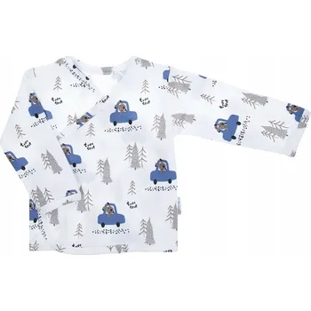 Chlapecké tričko s dlouhým rukávem, medvídek v autě Nicol, vel. 62