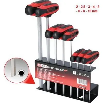 Šroubovák KS Tools Souprava klíčů s T-rukojetí na šrouby s vnitřním šestihranem 8 Ks 158.8130