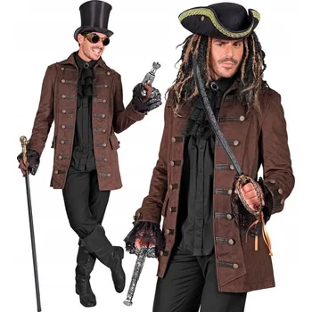Karnevalový kostým Pánský kabát s historickou postavou, velikost M Kostým Maškarní oblek S S