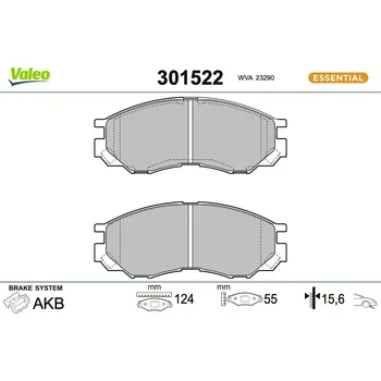 Brzdová destička Sada brzdových destiček, kotoučová brzda VALEO 301522
