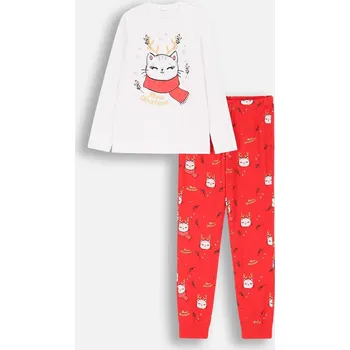 Dámské noční prádlo Coccodrillo pyžamo červené velikost 152