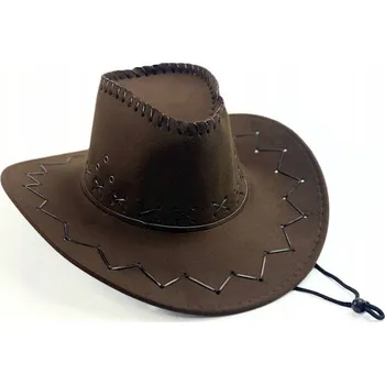 Klobouk SUPER Kovbojský Klobouk Dětský TC2361-1CB Velur Tmavě hnědý western kov