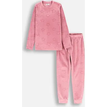 Dívčí pyžamo Dívčí pyžamo růžové, dlouhé, velurové 104/110 Coccodrillo ZC4