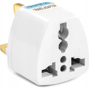 vypínač a zásuvka Wtyczka uniwersalna przejściówka síťový adaptér UK zásuvka 250V bílý