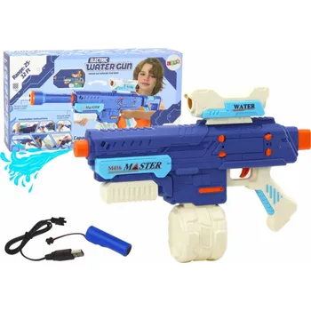 skluzavka LeanToys Vodní puška M416 s bateriemi 650 ml modrá